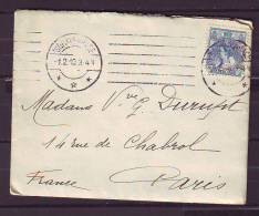 TIMBRE. LETTRE. PAYS BAS. FRANCE. PARIS. 1910. NEDERLAND - Storia Postale