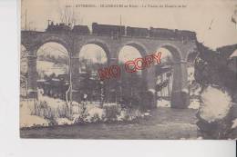 Auvergne Olliergues En Hiver Viaduc Chemin De Fer Train Locomotive Carte Peu Courante - Olliergues