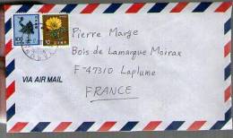 Lettre Cover Par Avion Via Air Mail Japon Nippon Pour France - CAD Yasugi ? 28-03-1994 / TP Oiseau & Fleur - Idéogramme - Brieven En Documenten