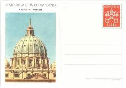 CITTA' DEL VATICANO  - CARTOLINA POSTALE - C 13 - EMISSIONE DEL 1953  - CUPOLONE  - NUOVA - Entiers Postaux