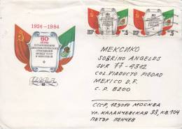 G) 1984 RUSSIA, 60 YEARS RUSSIA-MEXICO RELATIONSHIP, FLAGS, FDC CIRCULATED TO MEXICO VF - Brieven En Documenten