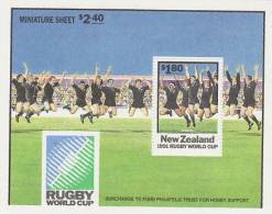 New Zealand 1991 Rugby World Cup Mini Sheet  MNH - Blocks & Sheetlets