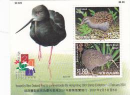 New Zealand 2001 Hong Kong 2001 Stamp Exhibition Mini Sheet  MNH - Blokken & Velletjes