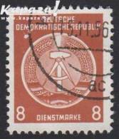 1954 - DDR - Michel 3 [Dienst Briefmarke/Service: Coat Of Arms GDR - Compass To Left - Dotted Background] - Oblitérés