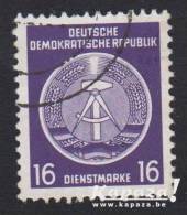 1954 - DDR - Michel 7 [Dienst Briefmarke/Service: Coat Of Arms GDR - Compass To Left - Dotted Background] - Usados