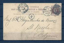 Briefkaart Van Manchester Naar St Nicolas 09/03/1889 (GA5812) - Cartas & Documentos