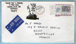 Lettre Cover Illustrée Girouette Par Avion Via Air Mail Australie Pour France - CAD Campsie 22-05-1981 - Brieven En Documenten