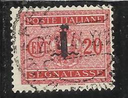 ITALY KINGDOM ITALIA REGNO 1944 REPUBBLICA SOCIALE ITALIANA RSI SEGNATASSE FASCIO CENT. 20 USED - Portomarken