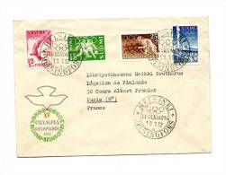 Enveloppe Datée De 1952 - Jeux Olympiques - Adressée à L'Ambassade De Finlande à Paris - Briefe U. Dokumente