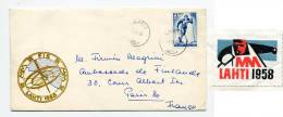 Enveloppe Datée De 1958 - MM FIS LAHTI 1958 - Adressée à L'Ambassade De Finlande à Paris - Covers & Documents