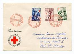 Enveloppe 1er Jour Datée De 1955 - CROIX ROUGE - Adressée à L'Ambassade De Finlande à Paris - Storia Postale