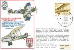 JUNE 1977. COMMEMORATIVE COVER EXCHANGE OF AIROPLANES  BETWEEN HENDON -KRAKOW - Avions