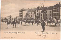 Gruss Aus Montigny Kreis Metz Kaserne Des Königs Infanterie Regiment Ulanen Parade 14.9.1905 Montigny-lès-Metz Moselle - Lothringen