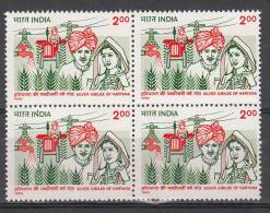 INDIA, 1992, Silver Jubilee Of Haryana State, Block Of 4, MNH, (**) - Nuovi