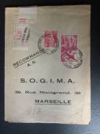 1949 Lettre Recommandé Accusé Réception + Courrier:contre-proposition Décompte Loyer Marseille 5 Avenues Pr SOGIMA Melle - Tariffe Postali