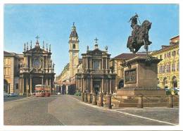 B2579 Torino - Piazza E Chiese San Carlo E Santa Cristina - Monumento A Emanuele Filiberto - Bus / Viaggiata 1967 - Places & Squares