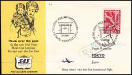 Sweden 1957, Airmail Cover Stockholm To Tokio Via North Pole - Covers & Documents