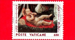 VATICANO  - USATO -1990 - Natale - 650 L. • Il Bambino Gesù - Gebraucht