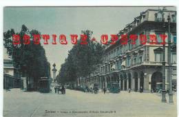 ITALIA - TORINO - Treno - Corso E Monumento Vittorio Emanuele II - Italie Turin - Tram Tramway - Dos Scanné - Transportmiddelen