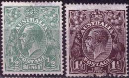 AUSTRALIA  - GEORGE  V -  ½ (dam)  - 1½  D - Perf. 14  - Wz.5 - BLACK-BROWN - 1919 - Oblitérés