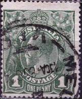 AUSTRALIA  - GEORGE  V  - 1 D - Perf. 14  -oWz. - GREEN - 1924 - Oblitérés