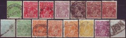 AUSTRALIA  - GEORGE  V  - 1 D - Perf. 14  - Wz.3 - LOT - 1914-23 - Oblitérés