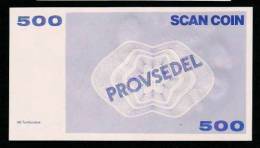 Test Note "SCANCOIN - AB TUMBA", 500 Units, Beids. Druck, RRRRR, UNC, Provsedel 150 X 82 Mm, Typ A - Zweden