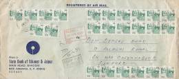 India Registered Airmail STATE BANK OF BIKANER & JAIPUR, CAMP P.O. A-2536, 1989 Cover Brief To Denmark 12- & 32-Blok - Luftpost