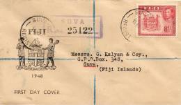 Fiji 1948 FDC Registered Cover - Fiji (...-1970)