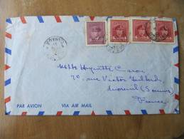 4-445 Canada Georges VI Enveloppe Pour France Moreuil Somme 1947 Quebec - Other & Unclassified