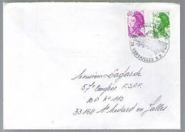 France Lettre CAD Philatélie Versailles De 1994 / Tp Liberté Roulette 2192 & Liberté 2184 - Francobolli In Bobina