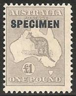 AUSTRALIA 1931/36 - Yvert #87a - MLH * (Specimen) - Neufs