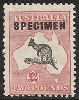 AUSTRALIA 1931/36 - Yvert #87b - MLH * (Specimen) - Mint Stamps