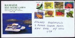 1986  Air Letter To USA    Sealife, Animals, Butterflies - Storia Postale