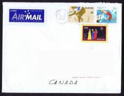 2002  Air Letter To Canada  40c Montreal Olympics Cycling, 85c Sports Diving, 40c Christmas - Lettres & Documents