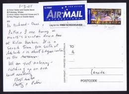 2005  Postcard To Canada International $1.10  Coonawarra, SA - Covers & Documents
