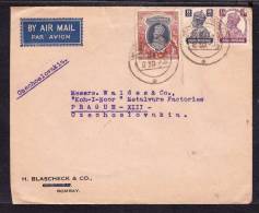 E-ASIA-21 LETTER FROM INDIA BOMBAY TO CZECHOSLOVAQUIA 24.05.46 - Luchtpost