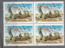 INDIA, 1993, Golden Jubilee Of 9th Parachute Field Regiment,  Block Of 4, MNH, (**) - Nuovi