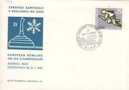 YUGOSLAVIA 1965 BOWLING ON ICE EUROPEAN  CHAMPIONSHIP COVER WITH POSTMARK - Boule/Pétanque