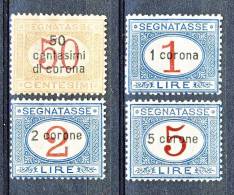 Dalmazia 1922 Segnatasse SS 2 N. 1 - 4  MNH LUX Centratissimi Firmati A. Diena  Cat. € 1000 - Dalmatia