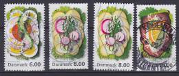 Denmark 2012 BRAND NEW 6.00, 8.00 (2x) & 16.00 Kr. Dansk Smørrebrød Danish Sandwich (From Booklet & Sheet) - Usati