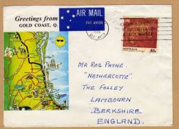 Enveloppe AIr Mail Greetings From Gold Coast Strathpine To Lambourn Berkshire England Oiseau - 2 Scans - Storia Postale