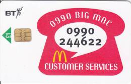 United Kingdom, BCP-042 / PRO-182, 0990 Big Mac, MacDonalds, Mint Only 3000 Issued, 2 Scans. - BT Promotie