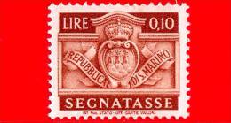SAN MARINO - 1945 - Nuovo - Stemma - Segnatasse - 10 C. • Stemma Di San Marino - Timbres-taxe