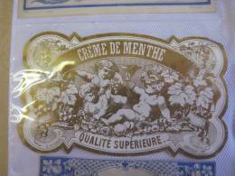 2 Labels  Etiquettes 1870 à 1890  - CREME De Menthe  ANIS Quailté Sup. PRINTER  NISSOU ,  Pichot - Boissons