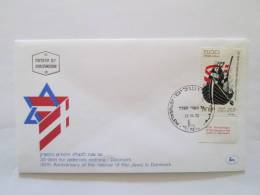 ISRAEL1973 30TH ANNIVERSARY RESCUE DANISH JEWS FDC - Storia Postale