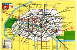 AK Metro Underground Paris Schema U-Bahn Frankreich Transport Untergrund FRANCE Untergrund-Bahn - Subway