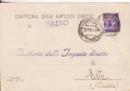 15*-R.S.I.-Cartolina Intestata Esattoria Imposte Di Merano-affrancata 50c.Monumenti-15.1.44 X Este-Padova - Marcofilie