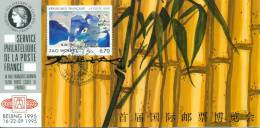 134 Carte Officielle Exposition Internationale Exhibition Beijing Pekin Peking China 1995 FDC Bambou Zao Wou Ki - 1990-1999