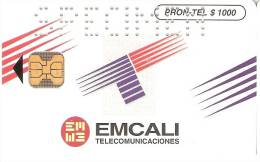 TARJETA DE COLOMBIA DE PRONTEL $1000 EMCALI TELECOMUNICACIONES -SPECIMEN (MUY RARA) - Colombie